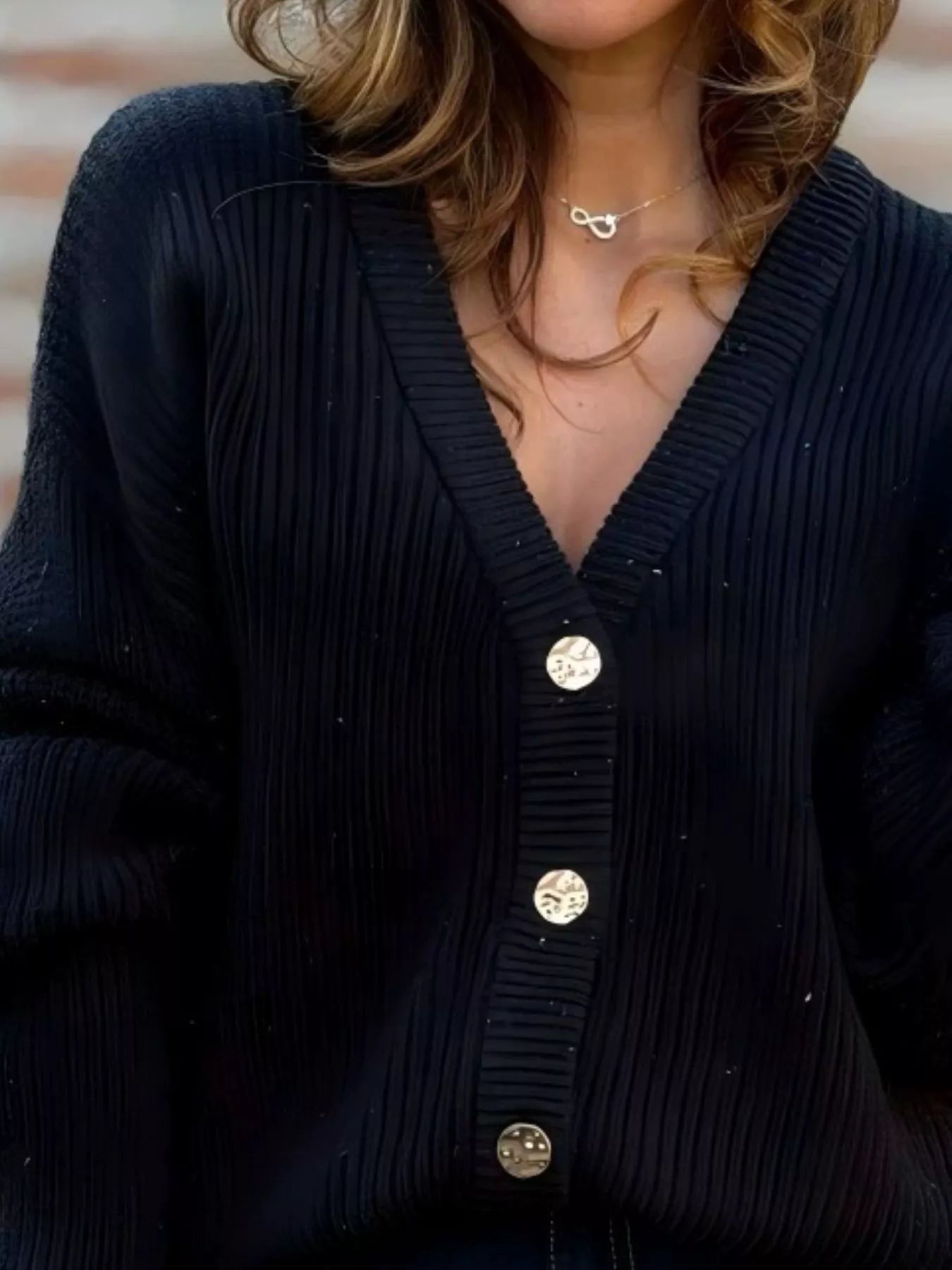 Trendsi Full Size V-Neck Button-Up Cardigan Plus Size -