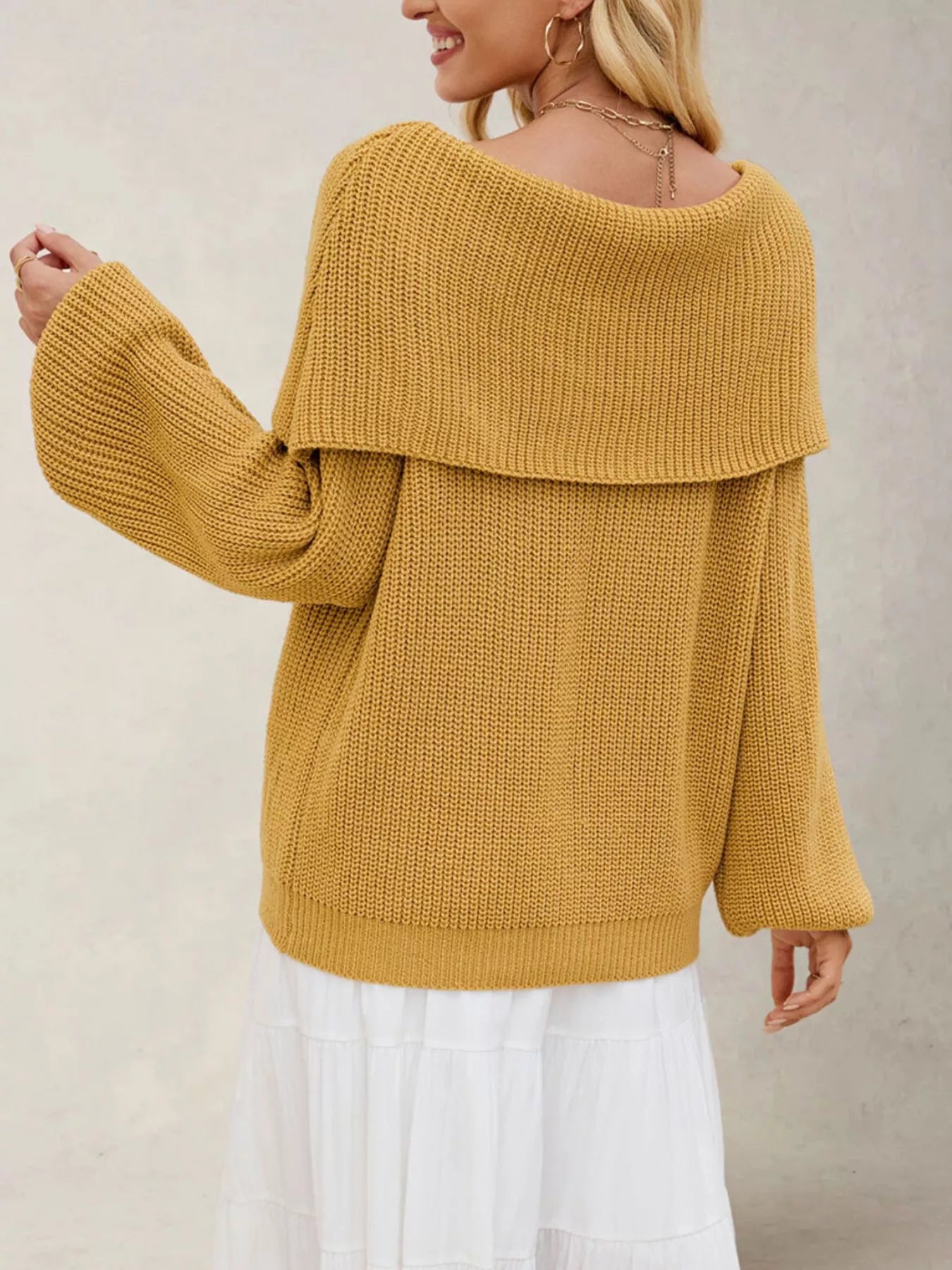 Trendsi Off-Shoulder Long Sleeve Sweater -