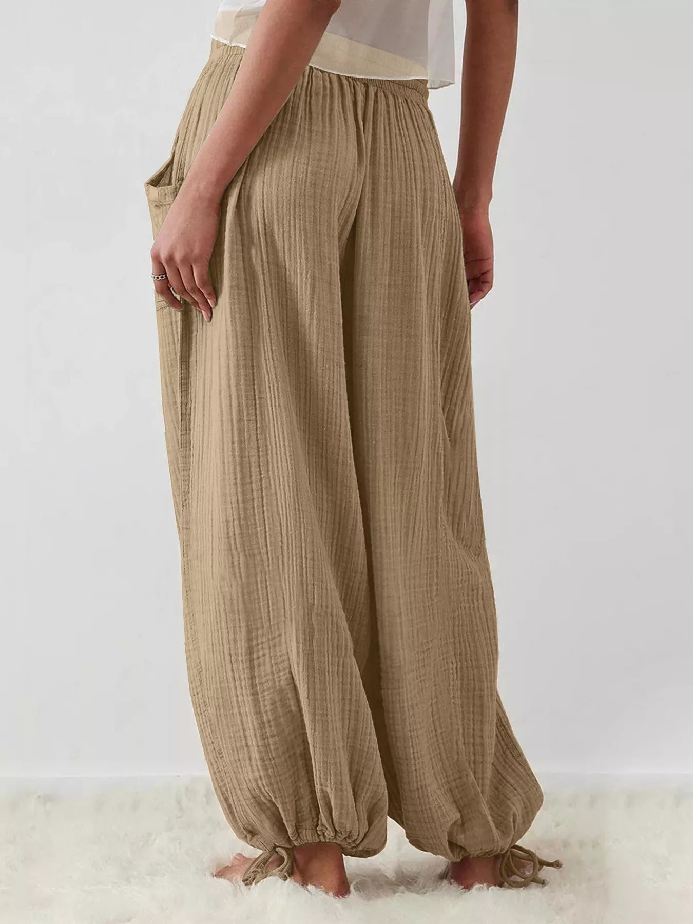 Trendsi Loose Fit Gauze Drawstring Pants -