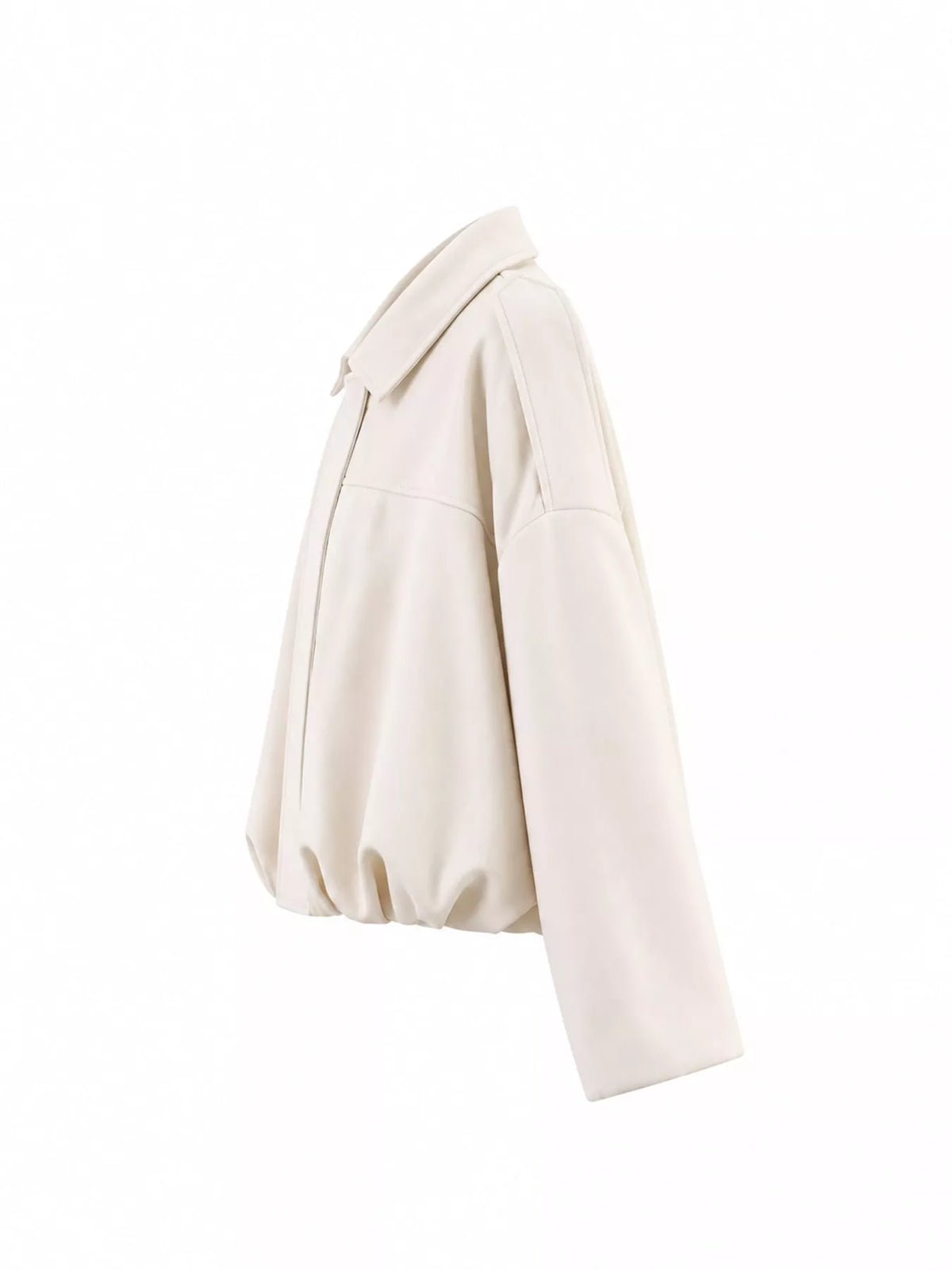 Oversized zip jacket, ivory side