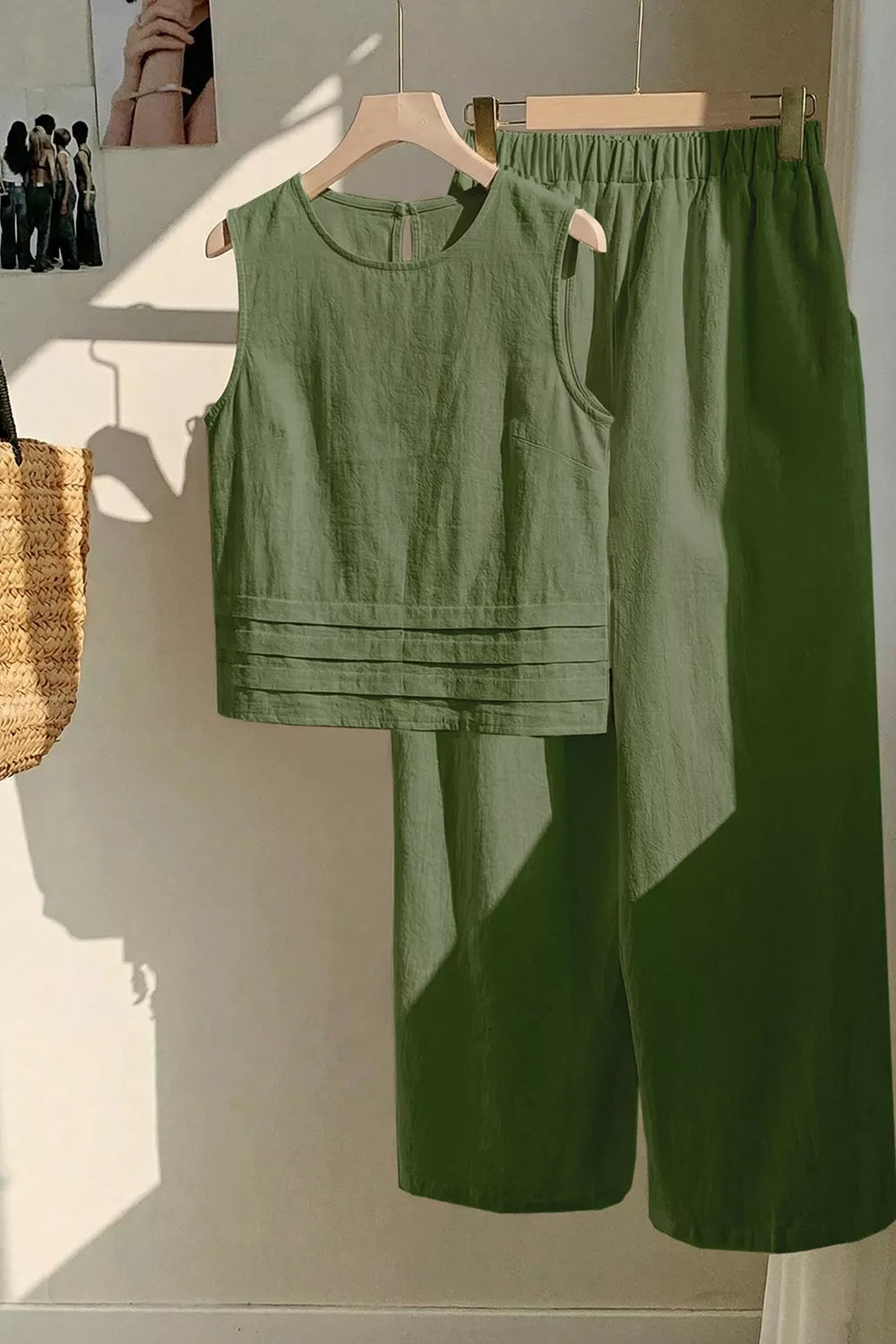 Trendsi Sleeveless Top and Wide-Leg Pants Set -