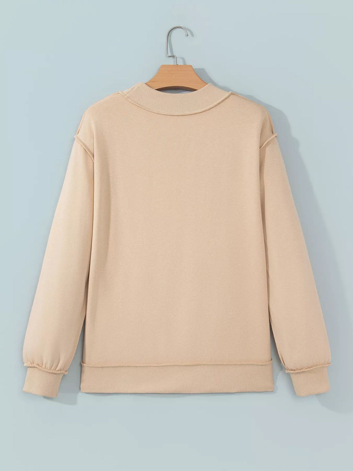 STATE Graphic Exposed Seam Mock Neck Sweatshirt — garment back