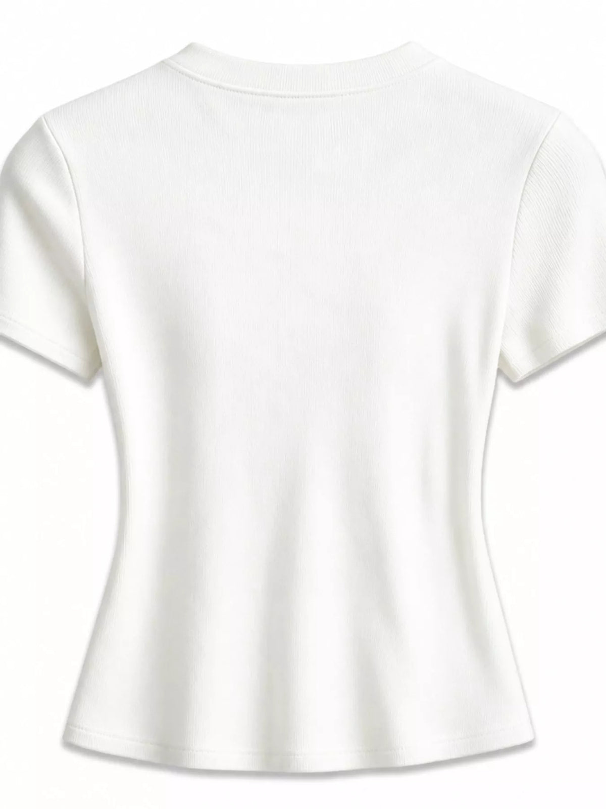White slim-fit crew neck T-shirt, back view