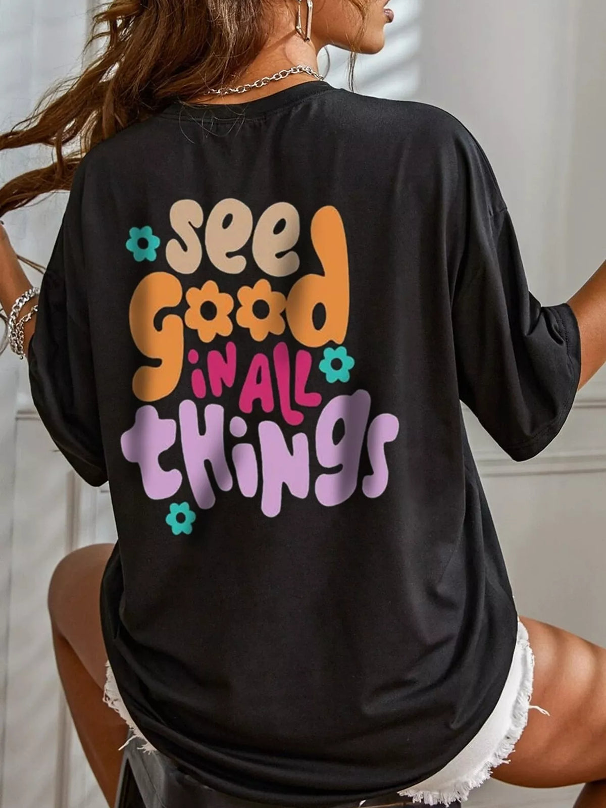 Oversized T-shirt, black back