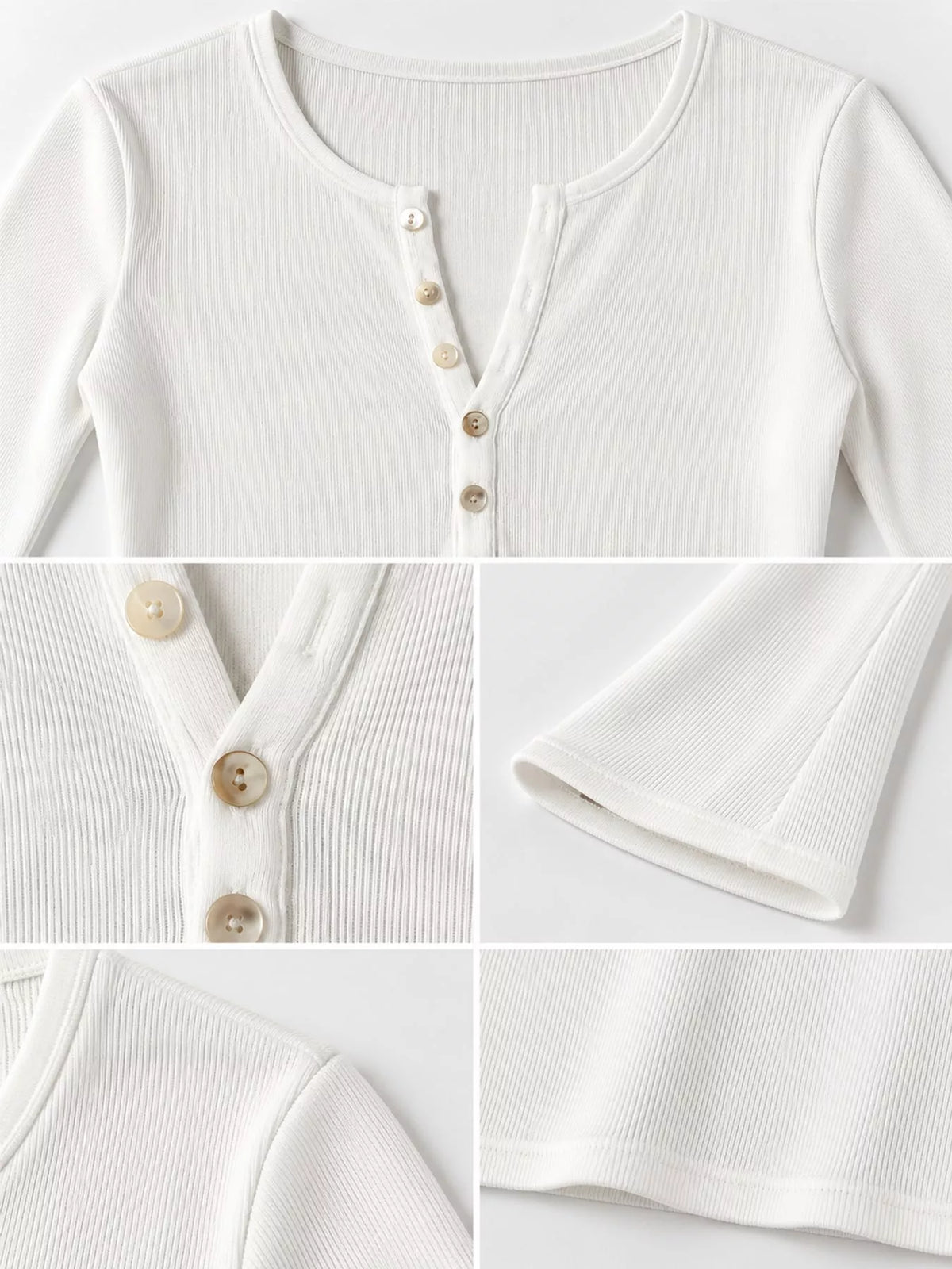 Button detail long sleeve t-shirt, detail view