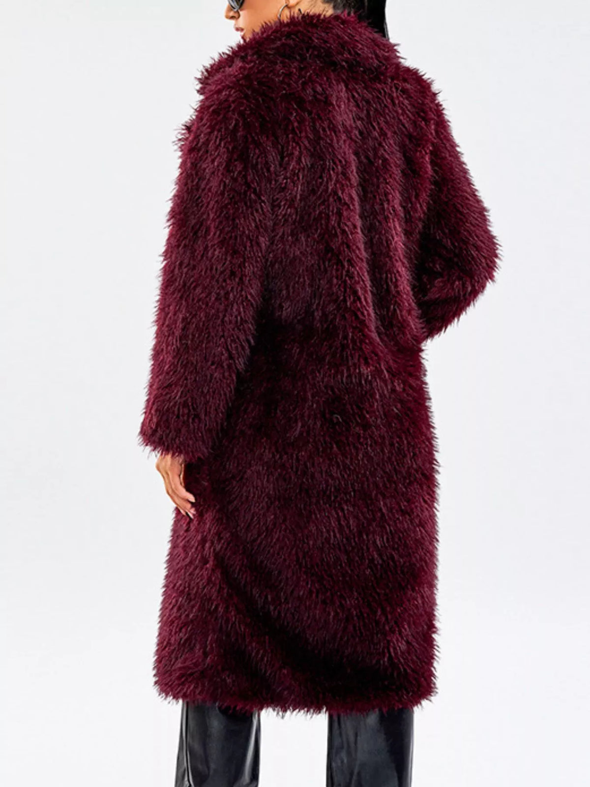 Collared long sleeve jacket, back view