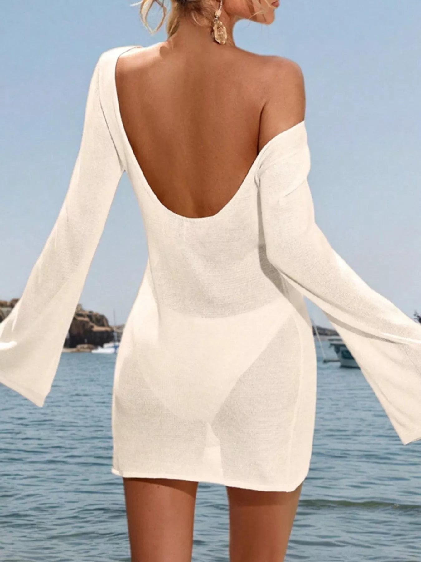 Trendsi Long Sleeve Cover-Up Dress -
