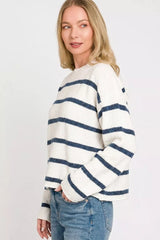 Trendsi Zenana Wool Blend Striped Sweater - Shirts