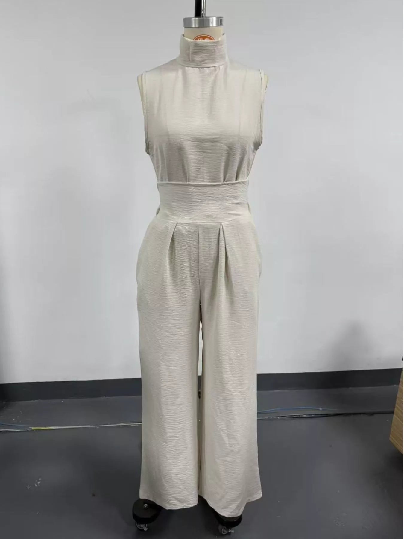 Trendsi Full Size Sleeveless Wide-Leg Jumpsuit with Smocked Waist Plus Size -