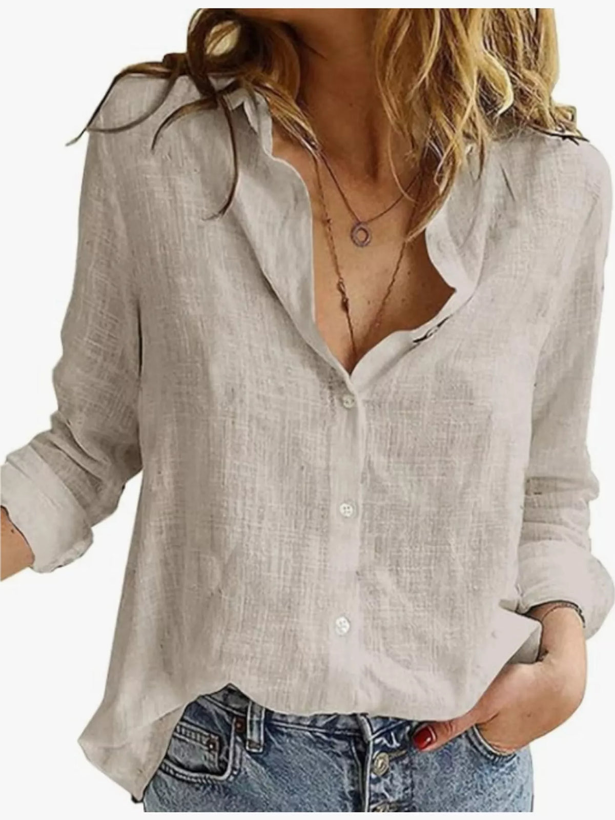 Button-Down Long Sleeve Shirt — front view