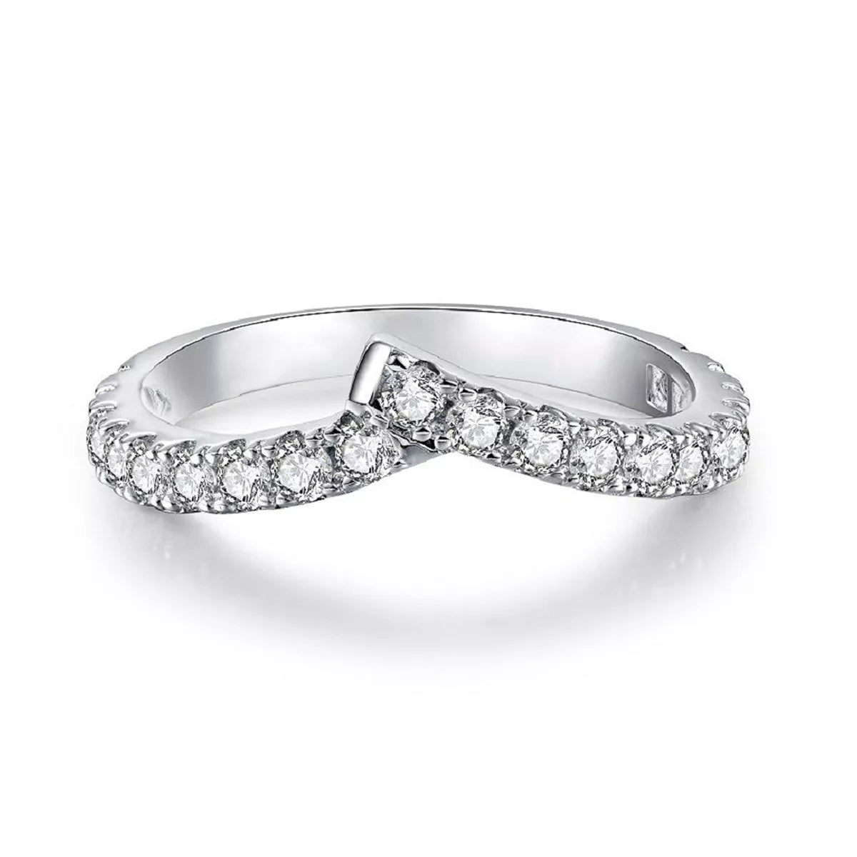 Trendsi 925 Sterling Silver Zircon Irregular Ring -