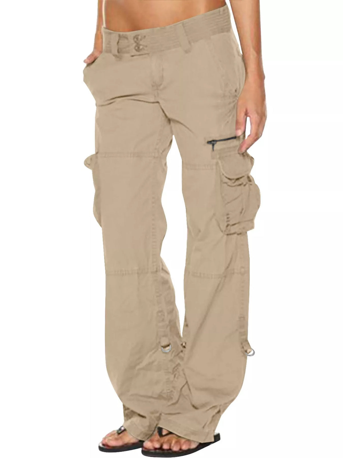 cargo pants, front view on model