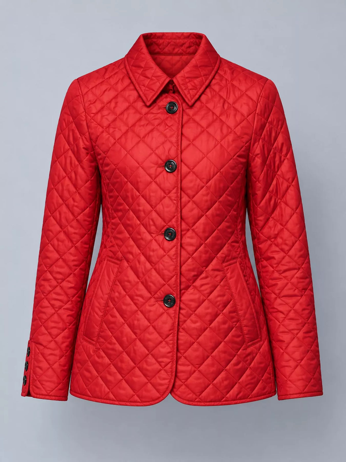 Quilted Lightweight Button-Down Jacket — garment front