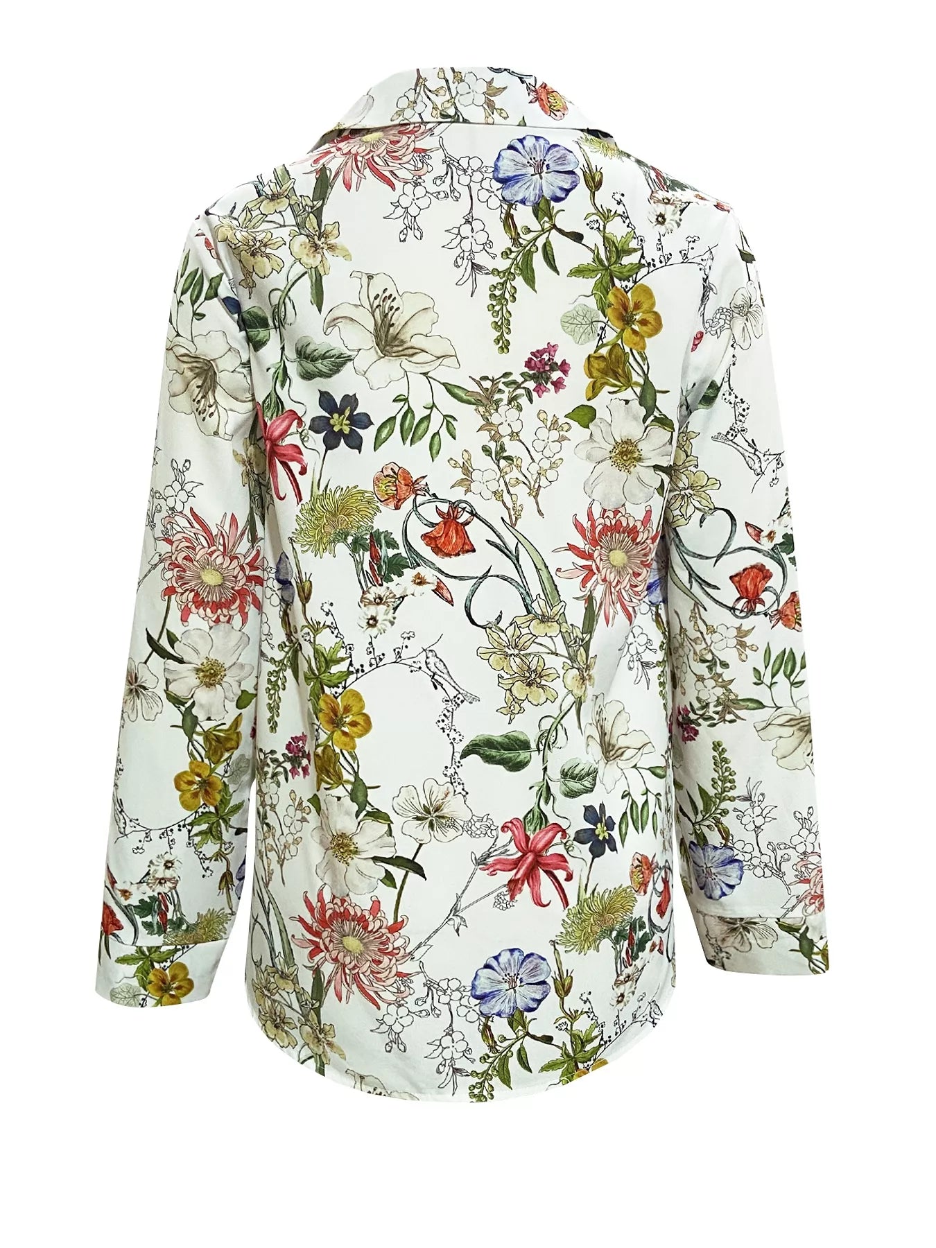 Trendsi Floral Print Button-Down Shirt -