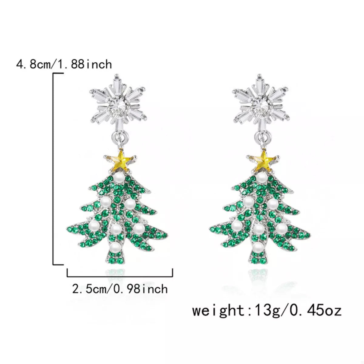 Trendsi Christmas Tree Drop Earrings -