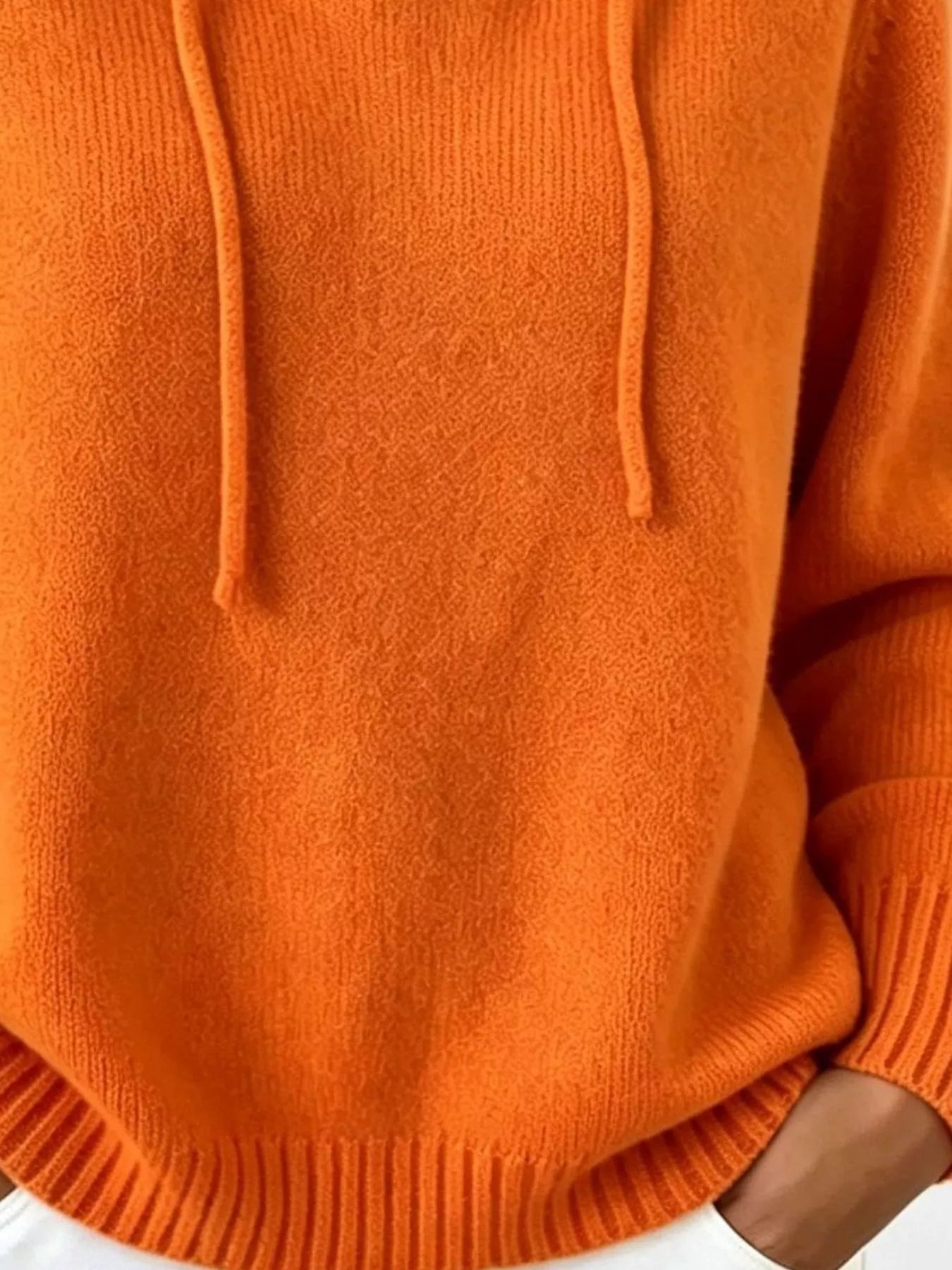 Trendsi Cozy Ribbed Long‑Sleeve Hooded Sweater -