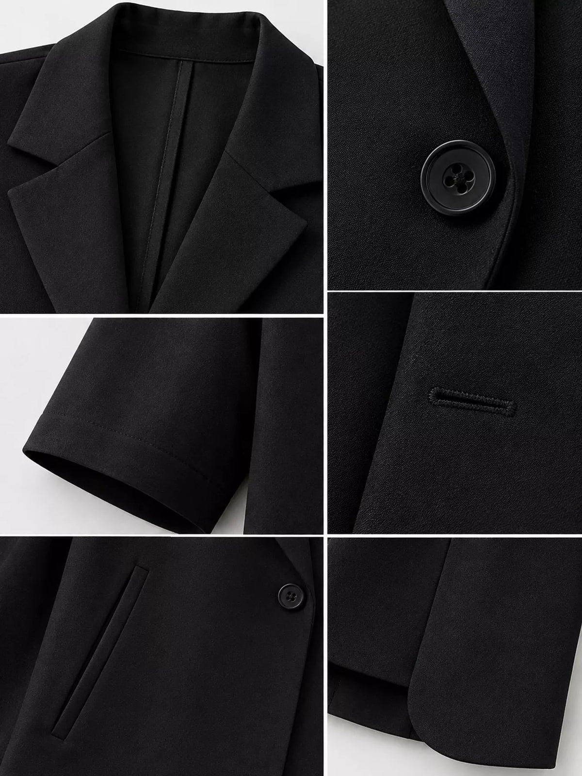 Collared short sleeve blazer, construction and design details