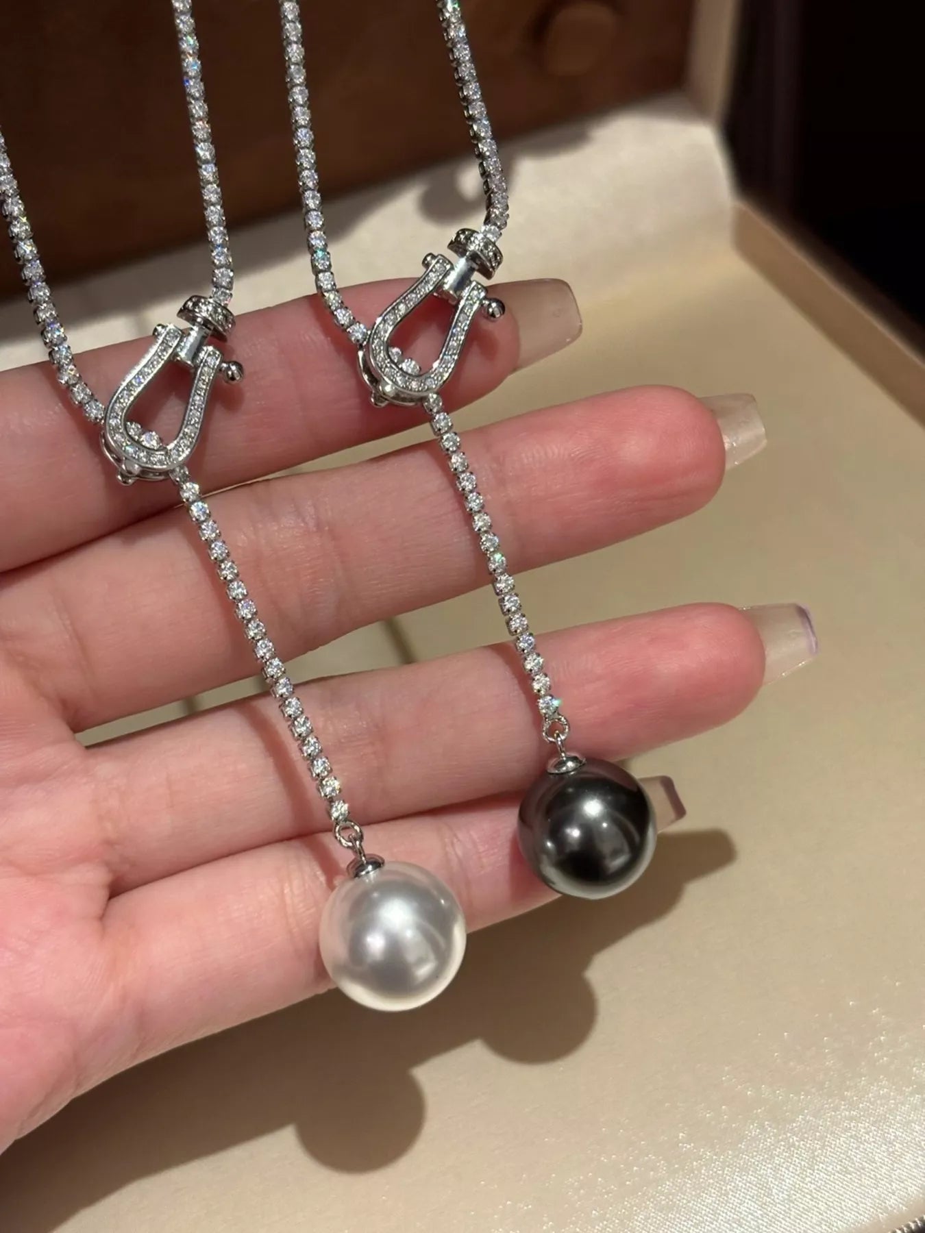 Trendsi Alloy Pearl Drop Y-Necklace -