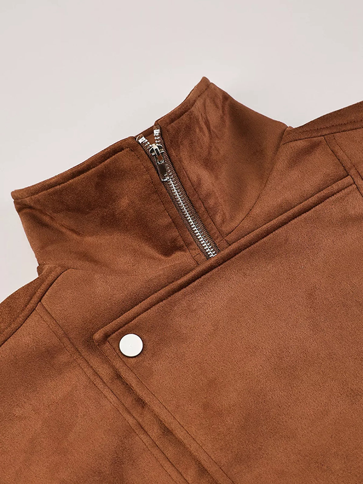 Trendsi Zip Up Dropped Shoulder Moto Jacket -
