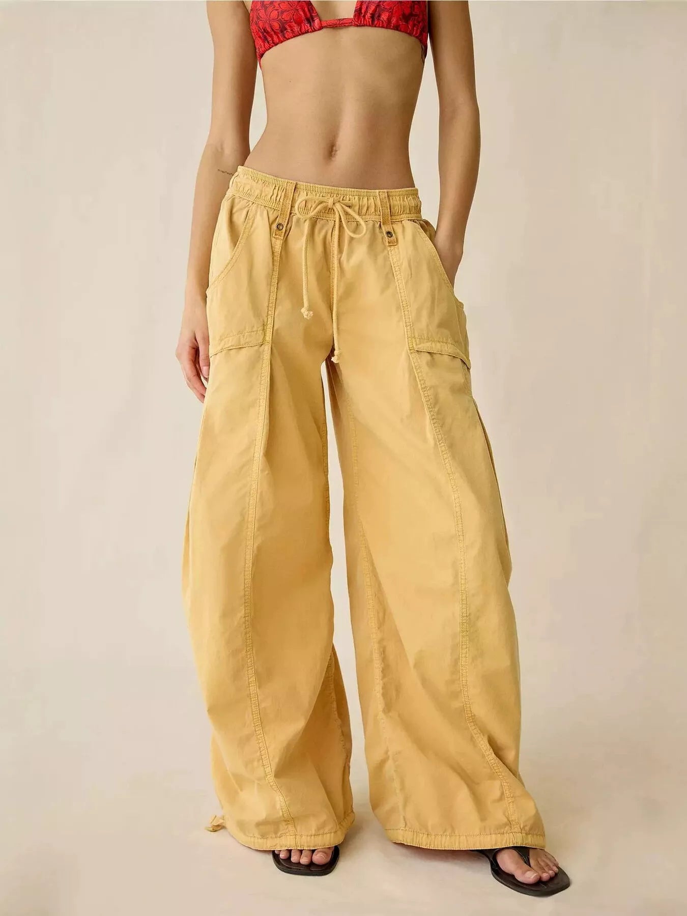 Trendsi High-Waisted Cargo Wide-Leg Pants -