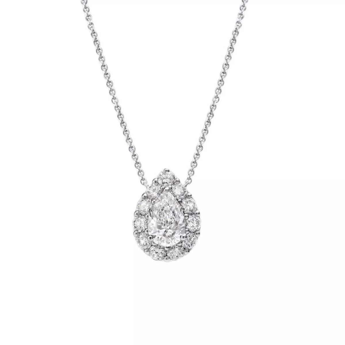 Trendsi 1.5 Carat 925 Sterling Silver Moissanite Teardrop Necklace -