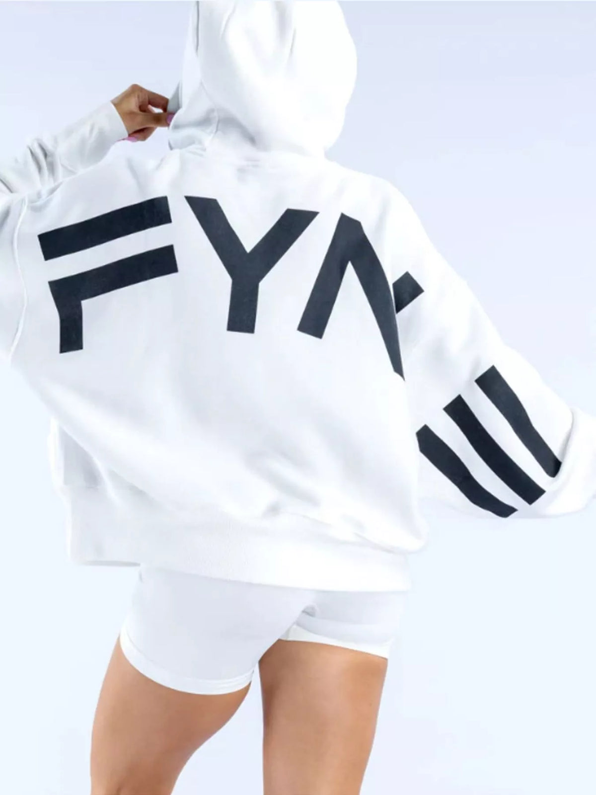 Letter-Back Kangaroo Pocket Hoodie — back view