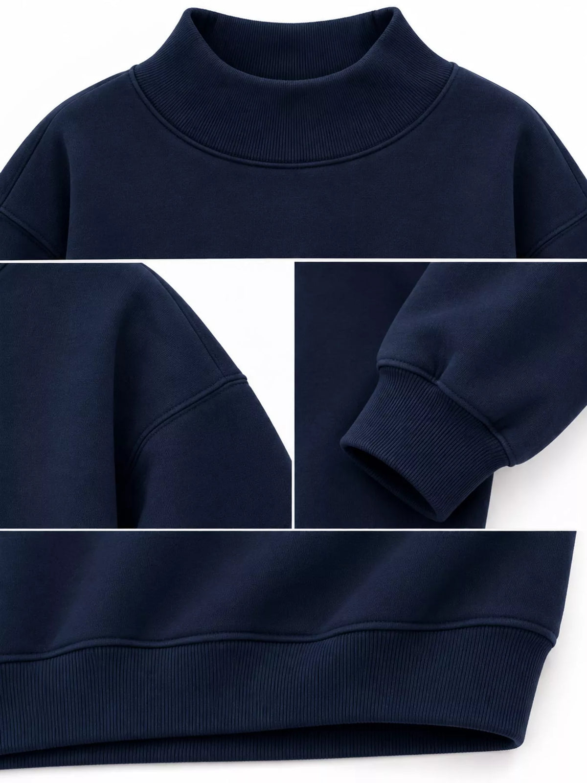 Oversized sweatshirt, navy detail collage