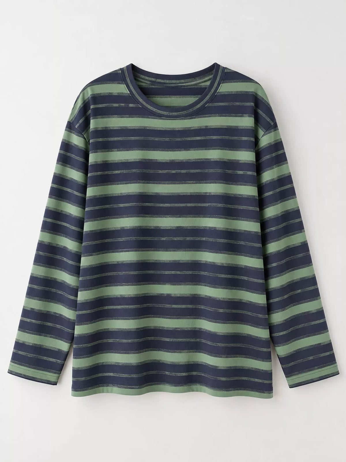 Green striped oversized T-shirt, front product view