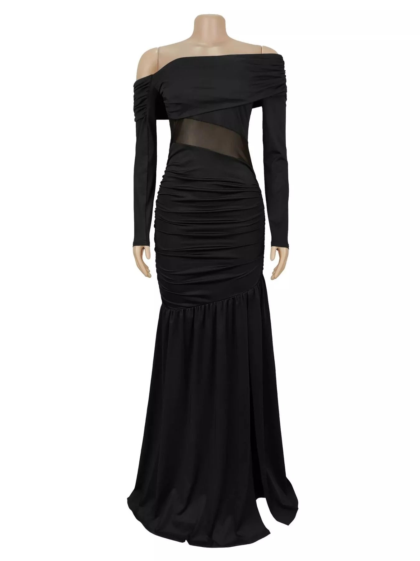 Trendsi Off Shoulder Slit Maxi Dress -