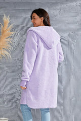 Trendsi Double Take Full Size Hooded Teddy Bear Jacket with Thumbholes - Outerwear