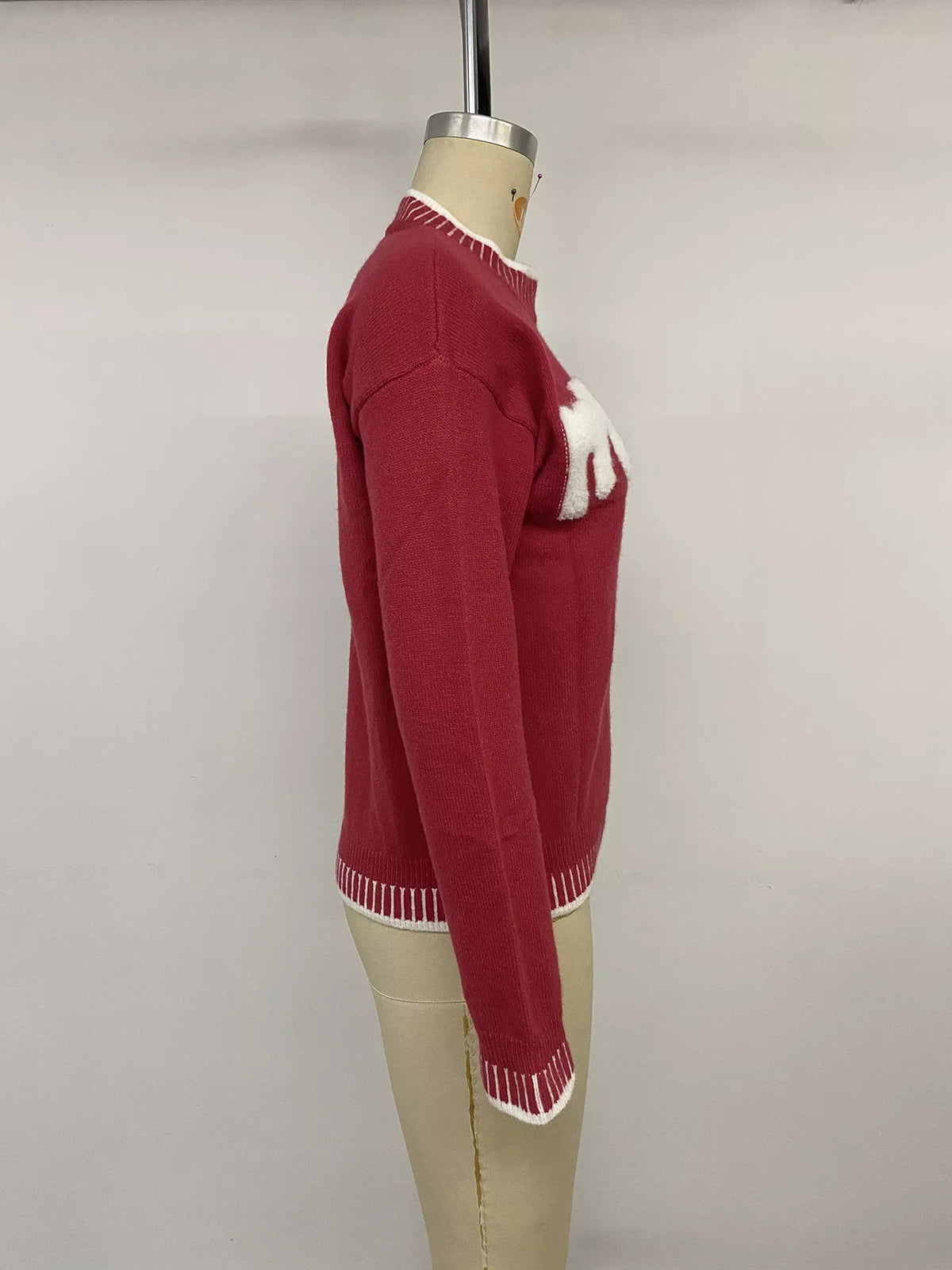 Red merry letter crew neck sweater