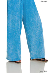 Trendsi Zenana Acid Washed Strapless Tube Top Jumpsuit -