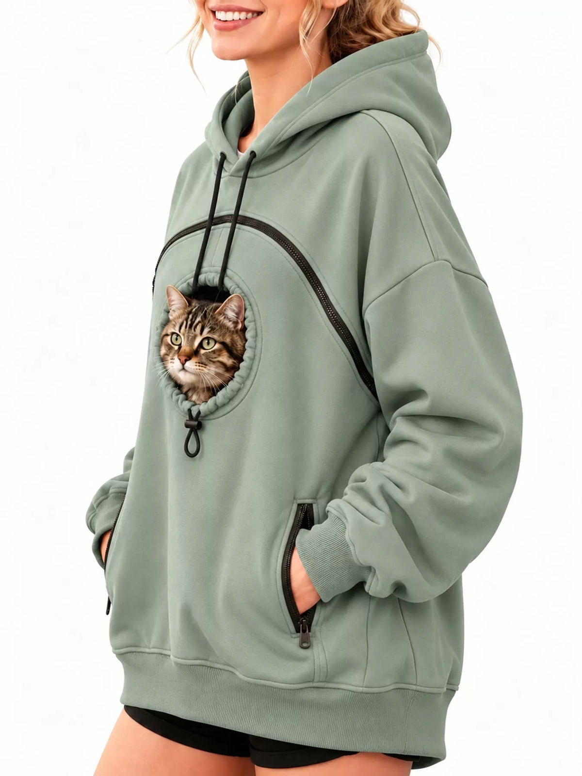 Mint Green kangaroo pet pouch hoodie