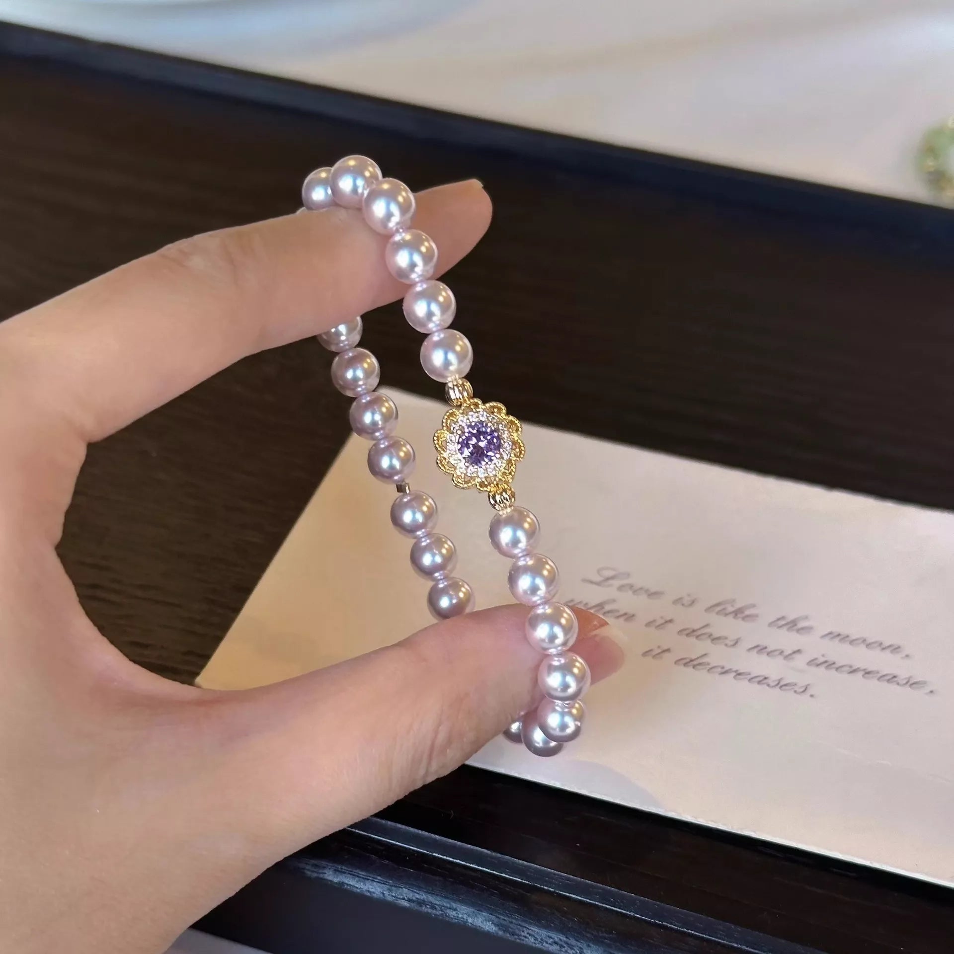 Trendsi 18K Gold-Plated Pearl Bracelet -