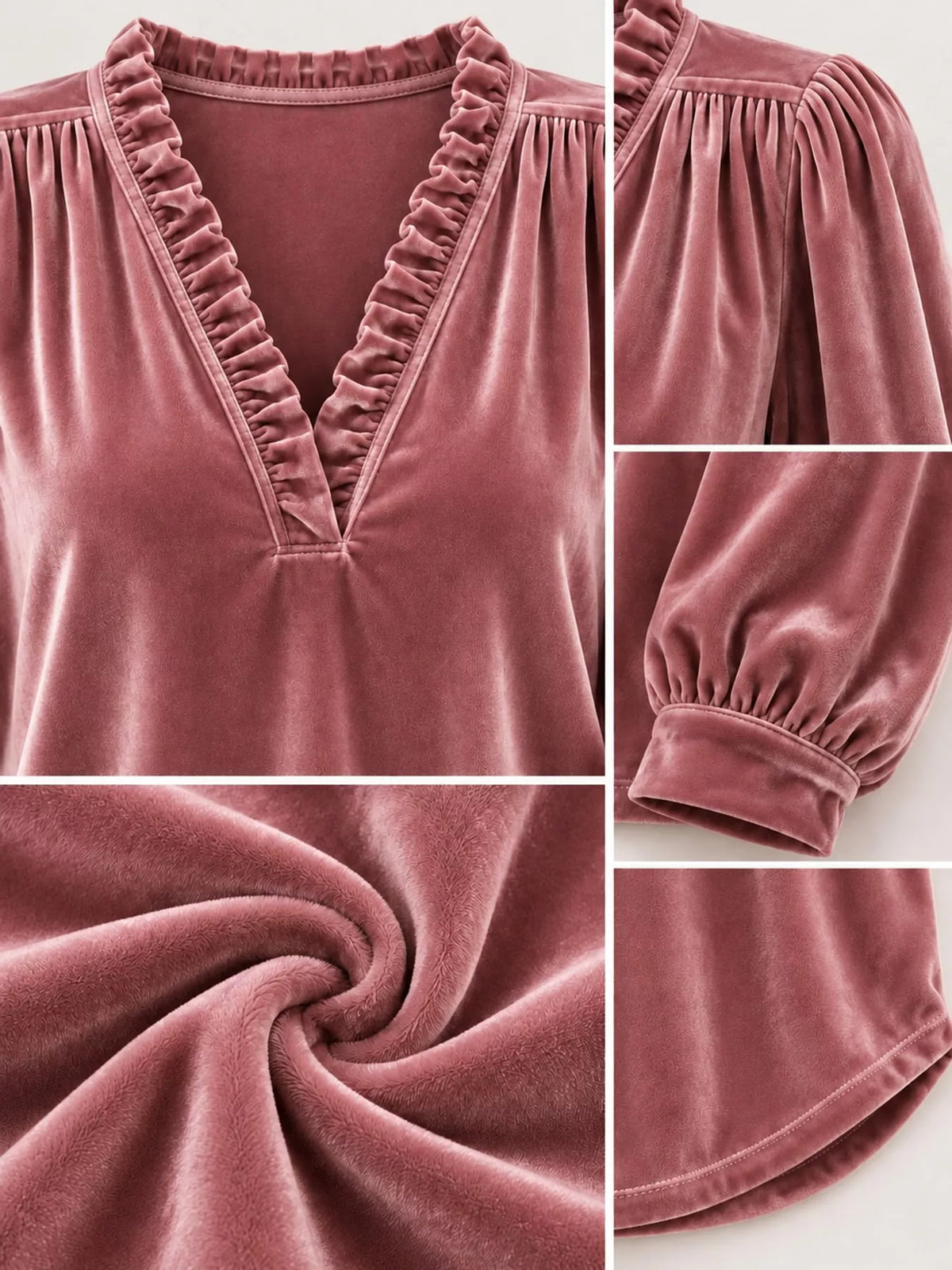 Long-sleeve blouse, garment detail