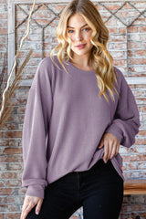 Trendsi Heimish Full Size Round Neck Dropped Shoulder Blouse -