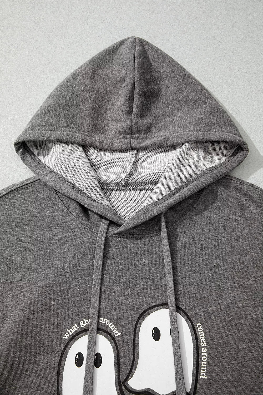 Trendsi Halloween Ghost Print Mineral Wash Oversize Hoodie -