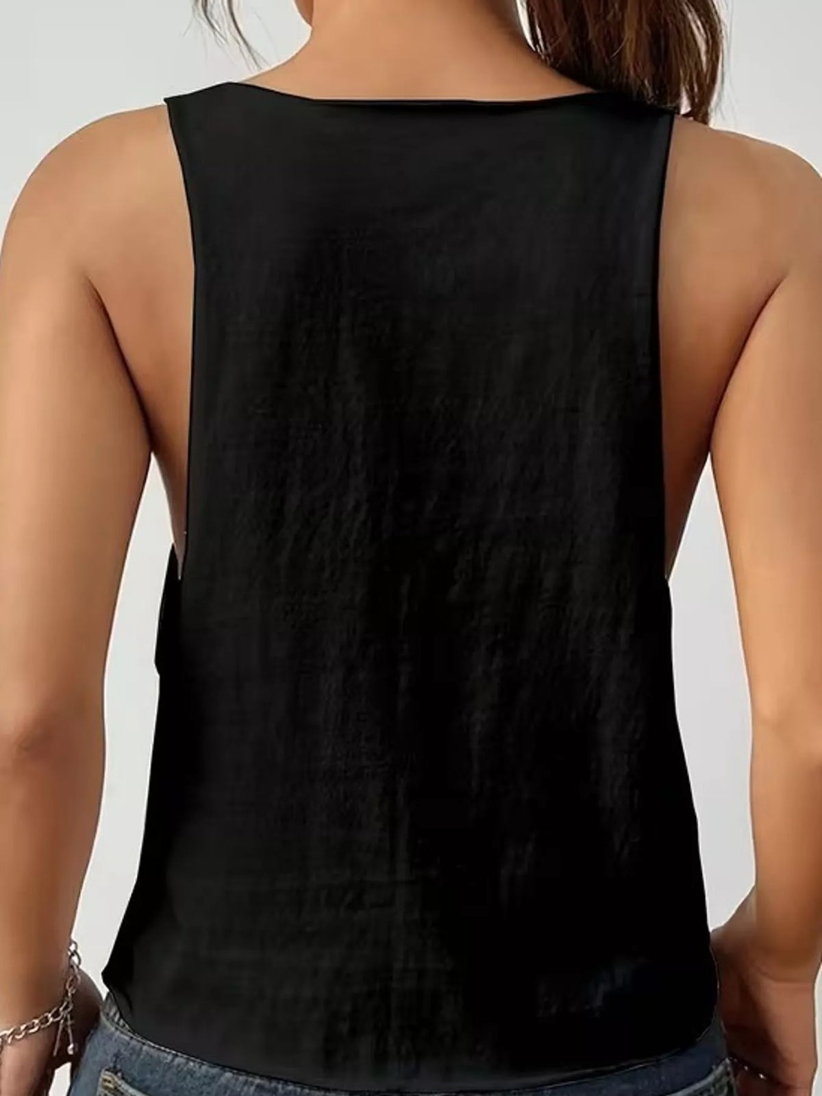 Sleeveless tank top, back view