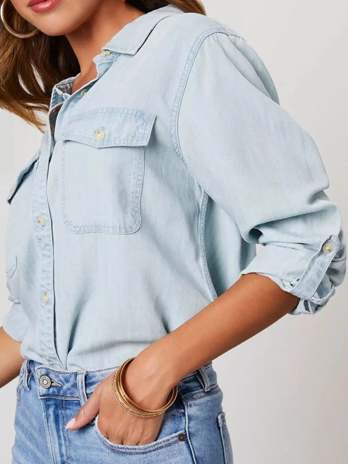 Light Blue button-down denim shirt