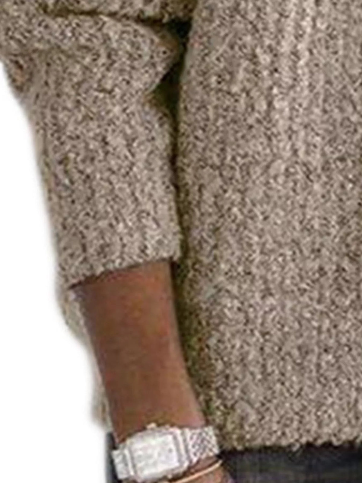 Trendsi Full Size Half-Zip Textured Sweater Plus Size -