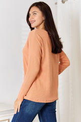 Trendsi Basic Bae Half Button Long Sleeve Top -
