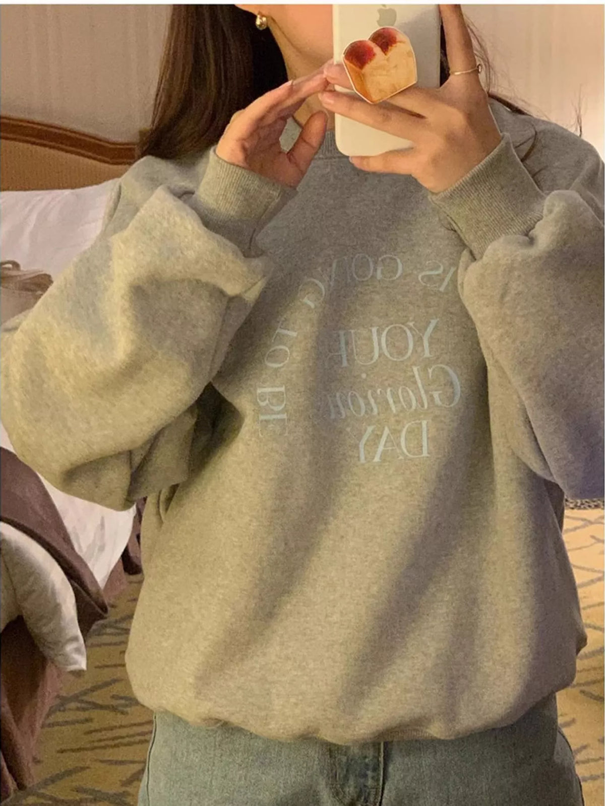 Oversized Graphic Crewneck Sweatshirt — front view
