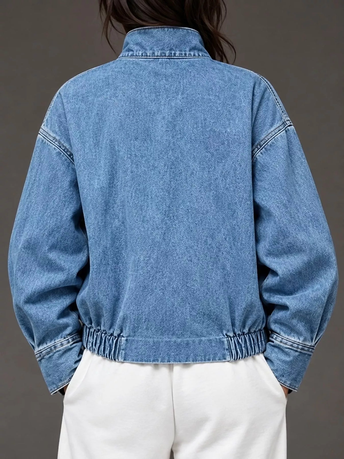 Denim-look jacket, light blue back