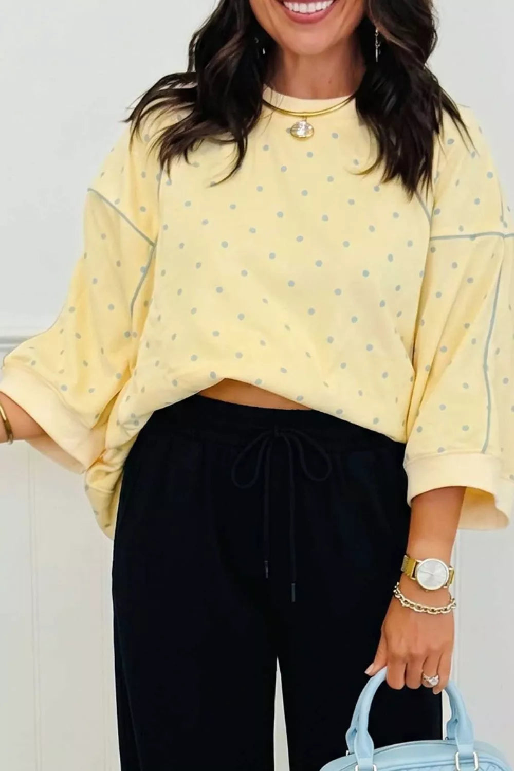 Trendsi Polka Dot Oversized Sweatshirt -