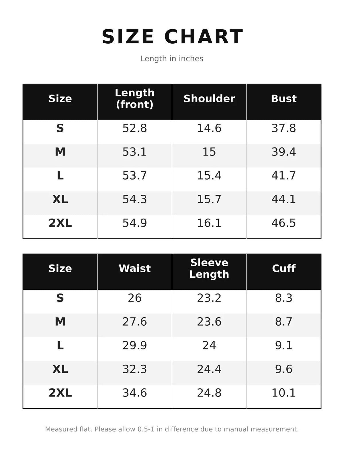 Size chart for high-low hem surplice dress
