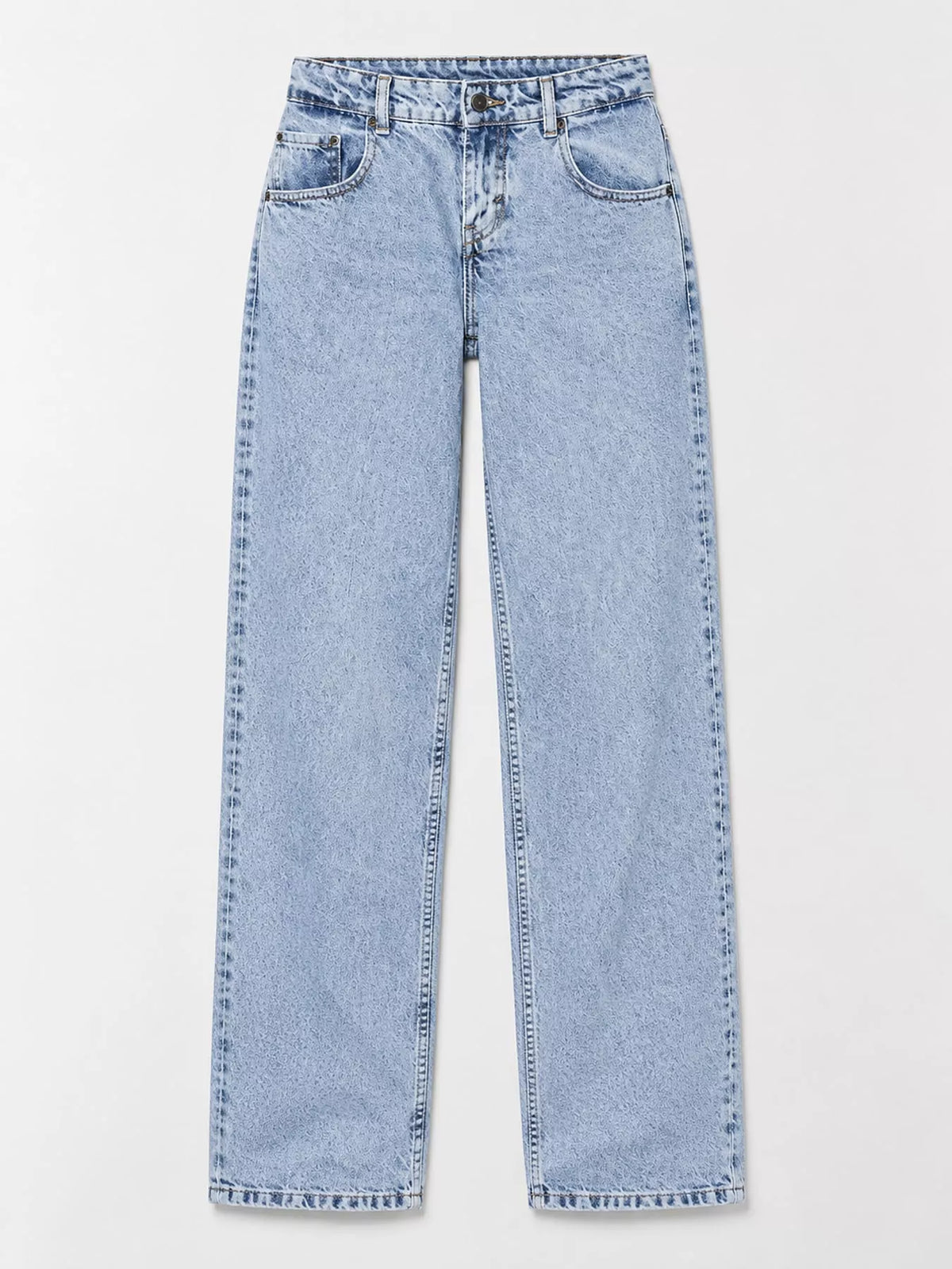 Vintage Wash Low-Rise Wide-Leg Jeans — garment front