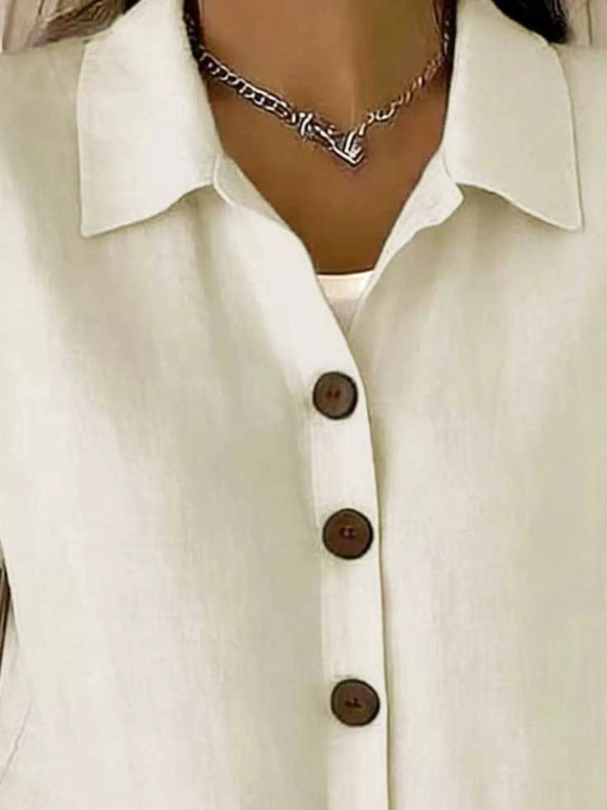 Trendsi Full Size Button-Down Short Sleeve Shirt Plus Size -
