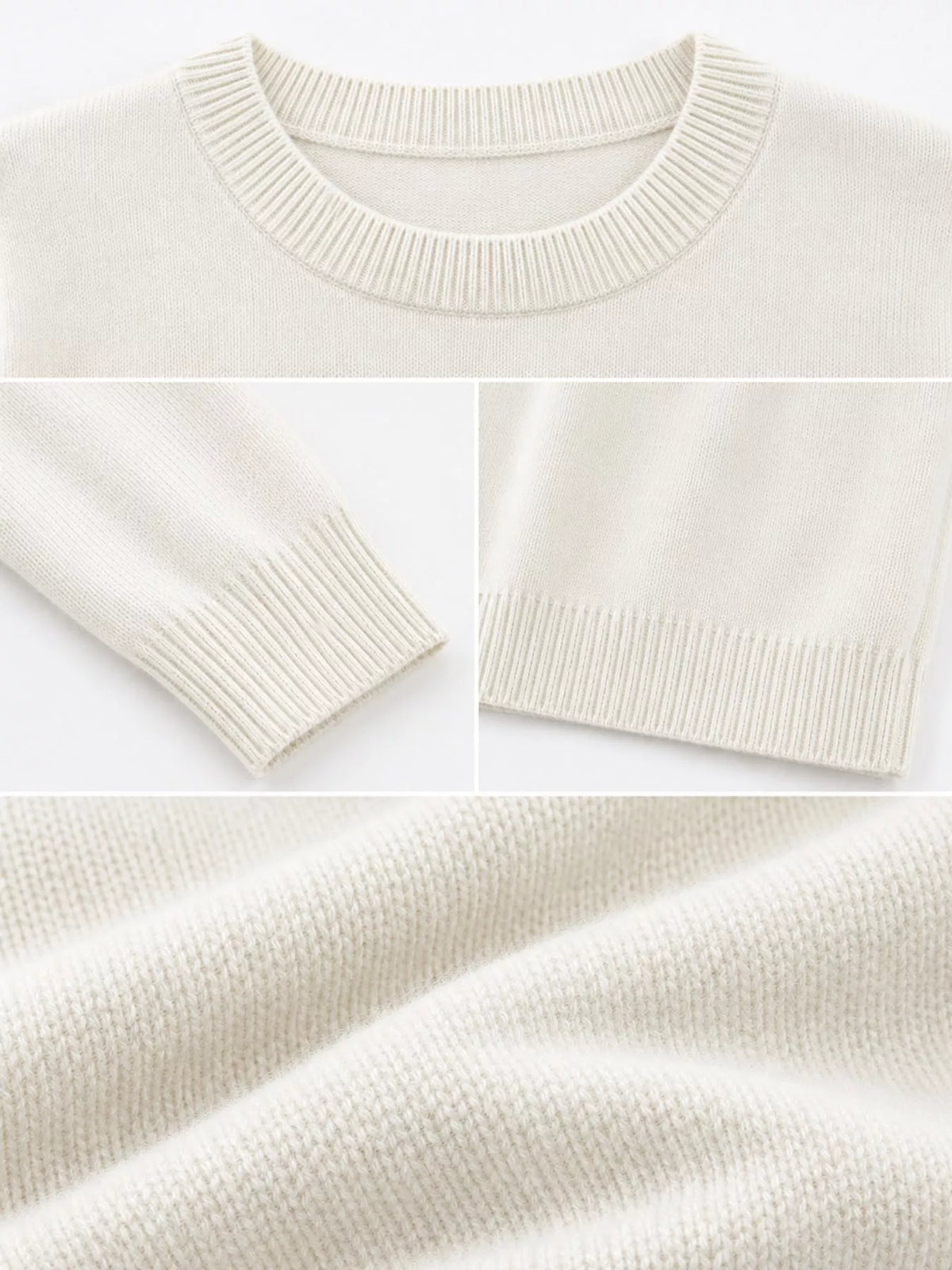 Crew Neck Long Sleeve Sweater — garment construction details