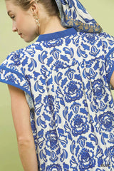 Trendsi Umgee Abstract Print Short Sleeve Blouse -
