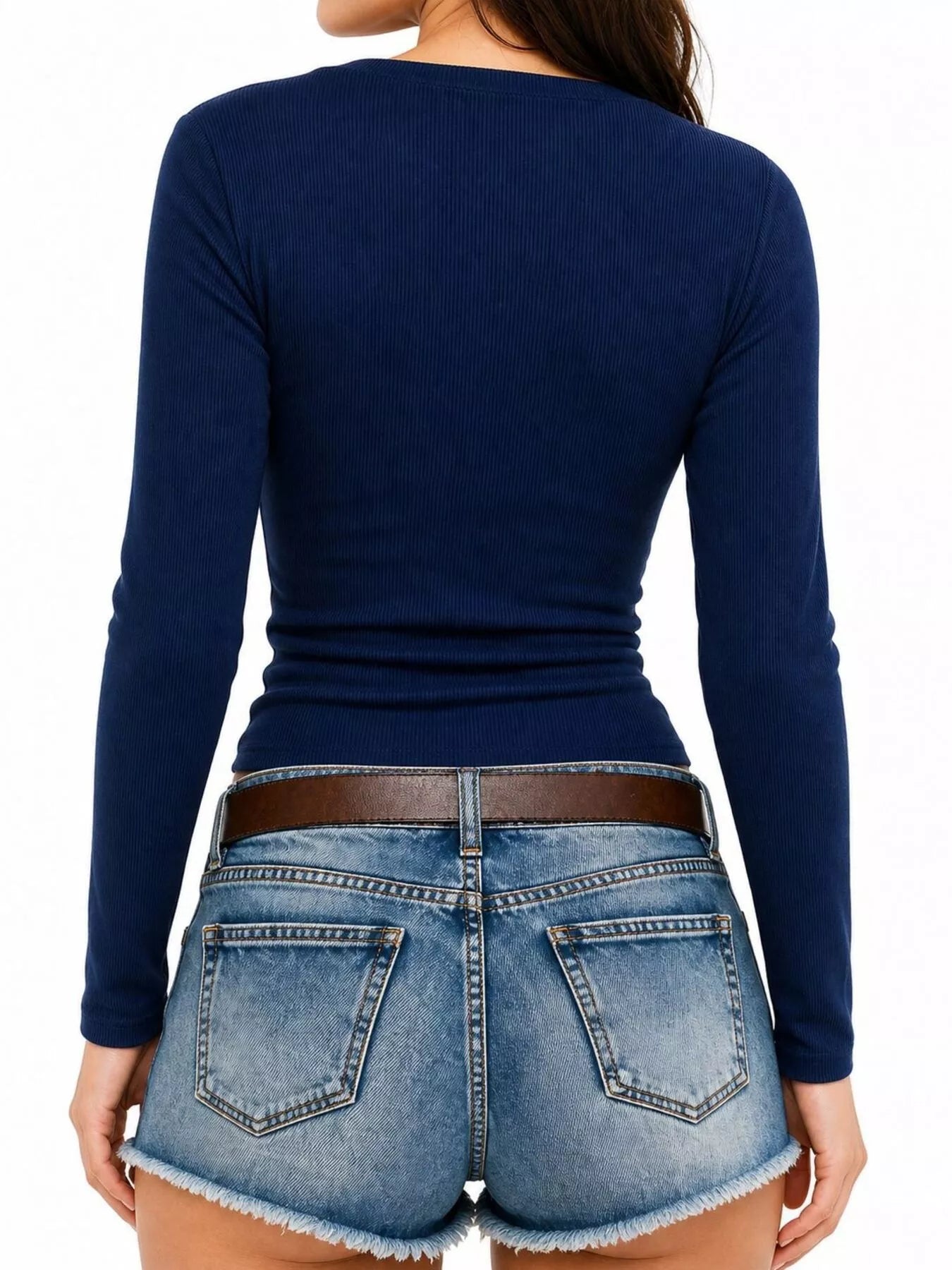Trendsi Lace Trim Slim Fit Long Sleeve T-Shirt -